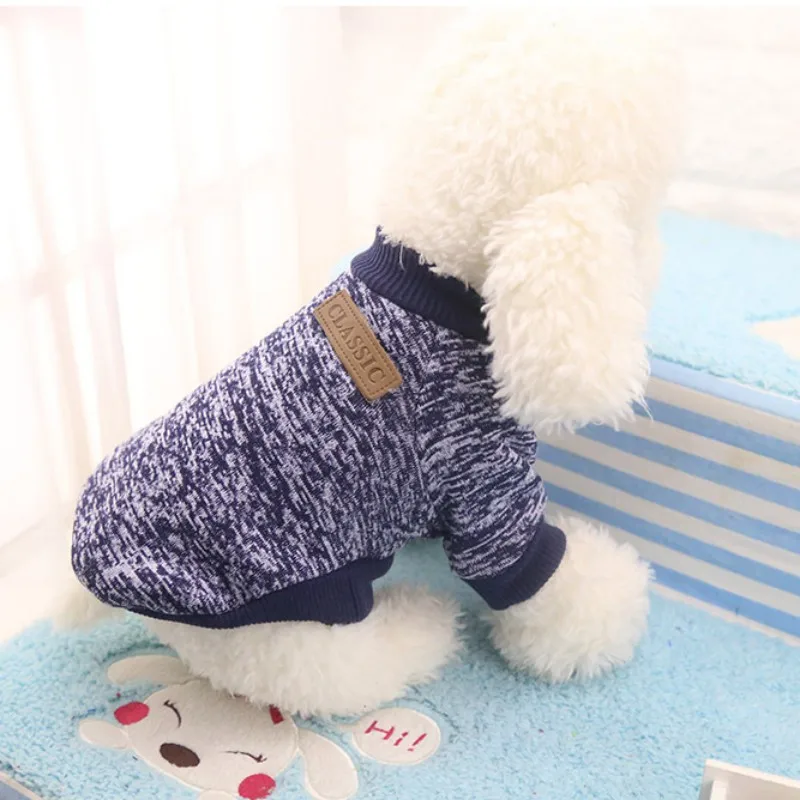 Щенок собака зимняя теплая одежда из хлопка куртка для питомца, кошки, пальто, толстовки с капюшоном с изображением Pet большой Размеры Костюмы - Цвет: Dark Blue