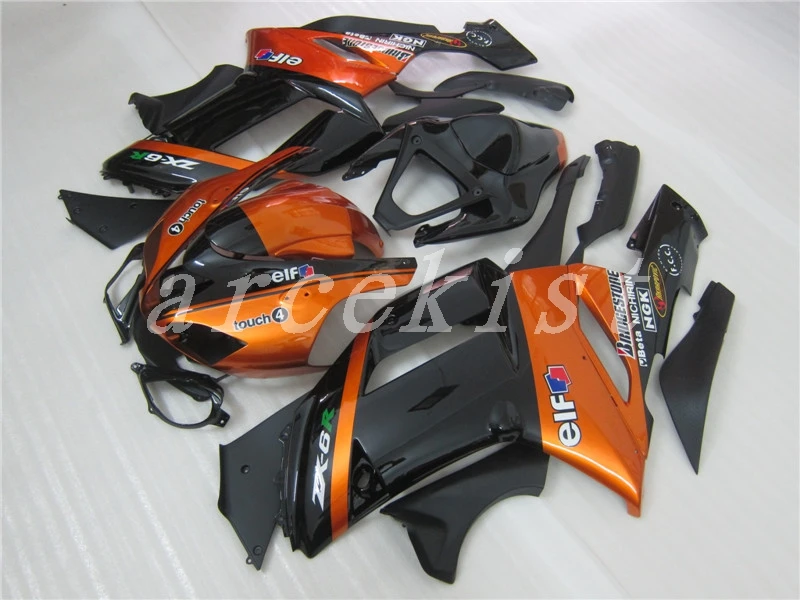 

New Abs motorcycle Fairings Kit Fit for kawasaki Ninja ZX6R 636 2007 2008 07 08 6R ZX-6R 600CC Bodywork set custom orange black