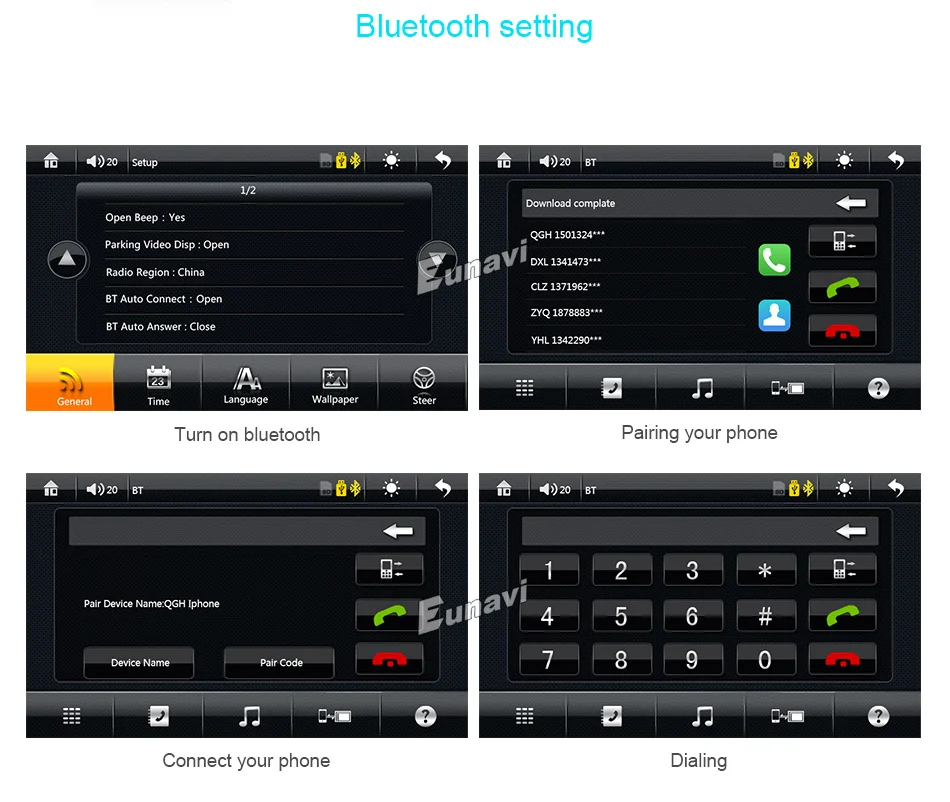 Best Eunavi 2 DIN Car radio / GPS / MP3 / mp5 / usb / sd / player Bluetooth Handsfree Rearview after Touch screen hd system Radio BT 6 Best Eunavi 2 DIN Car radio / GPS / MP3 / mp5 / usb / sd / player Bluetooth Handsfree Rearview after Touch screen hd system Radio BT 6