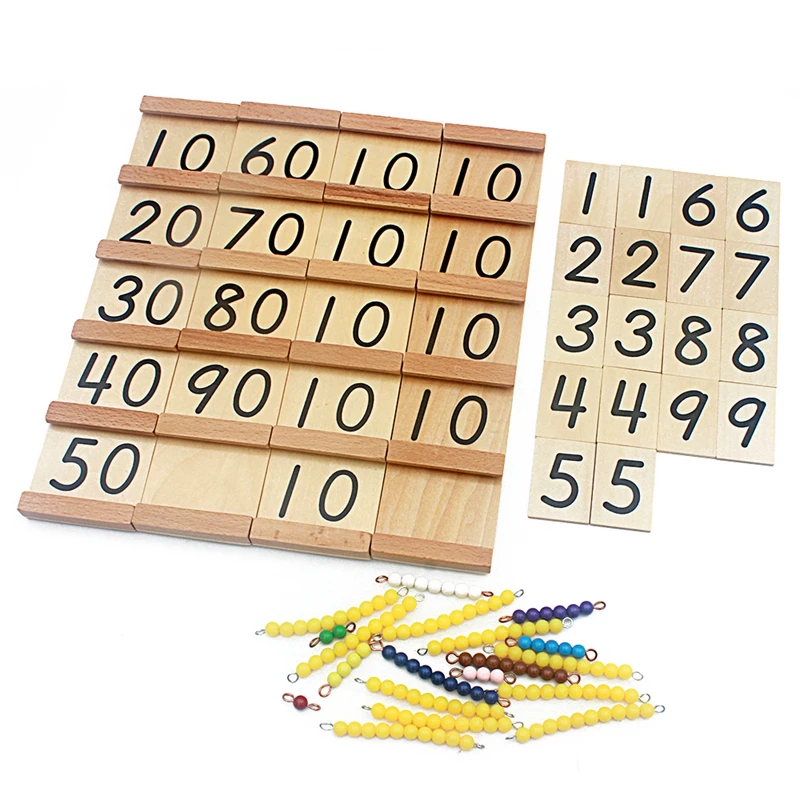 Version simple Montessori Wood SeEcolTeens and Tens Boards, document Beads Bar Toys for Children, Early Childhood, Preschool Training