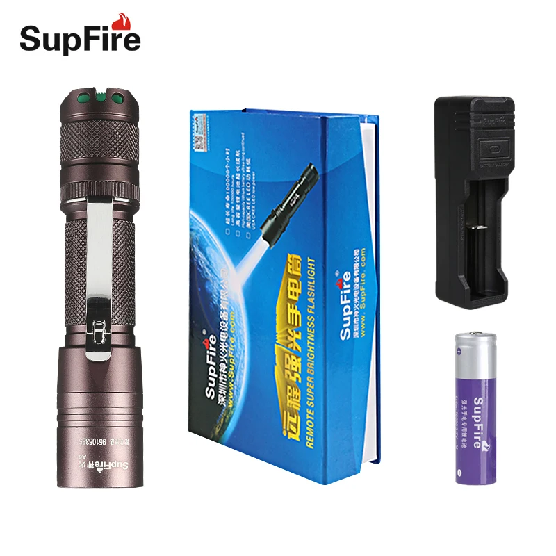 

Mini Flashlight Supfire A6 Tactical Police Torch light Led Rechargeable Battery Light Mini Hand Light for Surefire Light S096