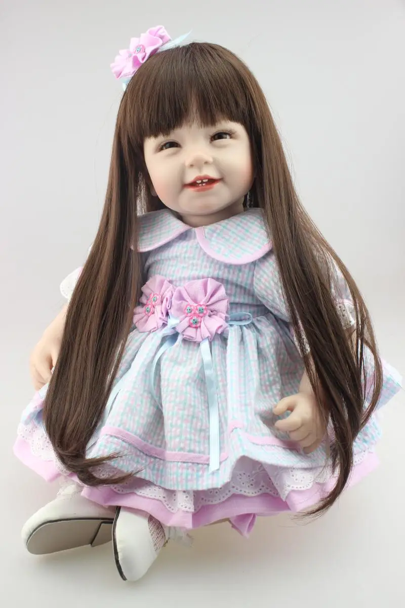 55 см Моделирование принцесса кукла Детские спальные сопровождать Куклы маленькая девочка играть дома игрушки раннее образование на день