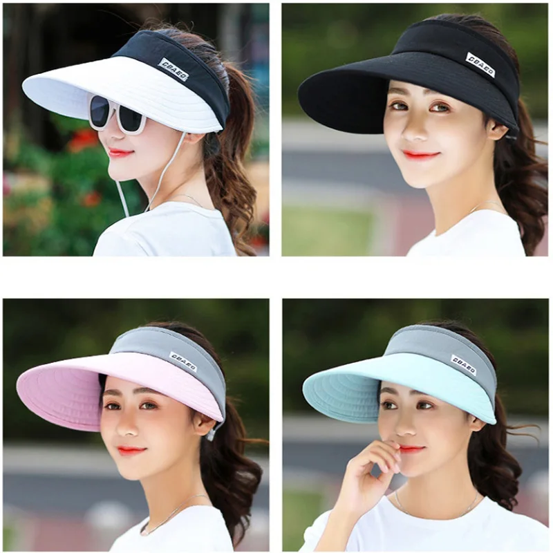 Розничная, летние солнцезащитные шапки для женщин, складная солнцезащитная Кепка с большими головками, широкий пляжный навес солнцезащитная Кепка, женская кепка