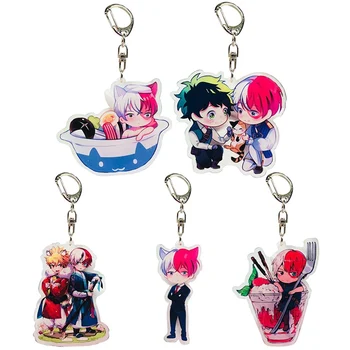 

2018 fashion Lovely Cartoon Anime New Academia My Hero Academi Keychain Acrylic Key Ring Charms Gift