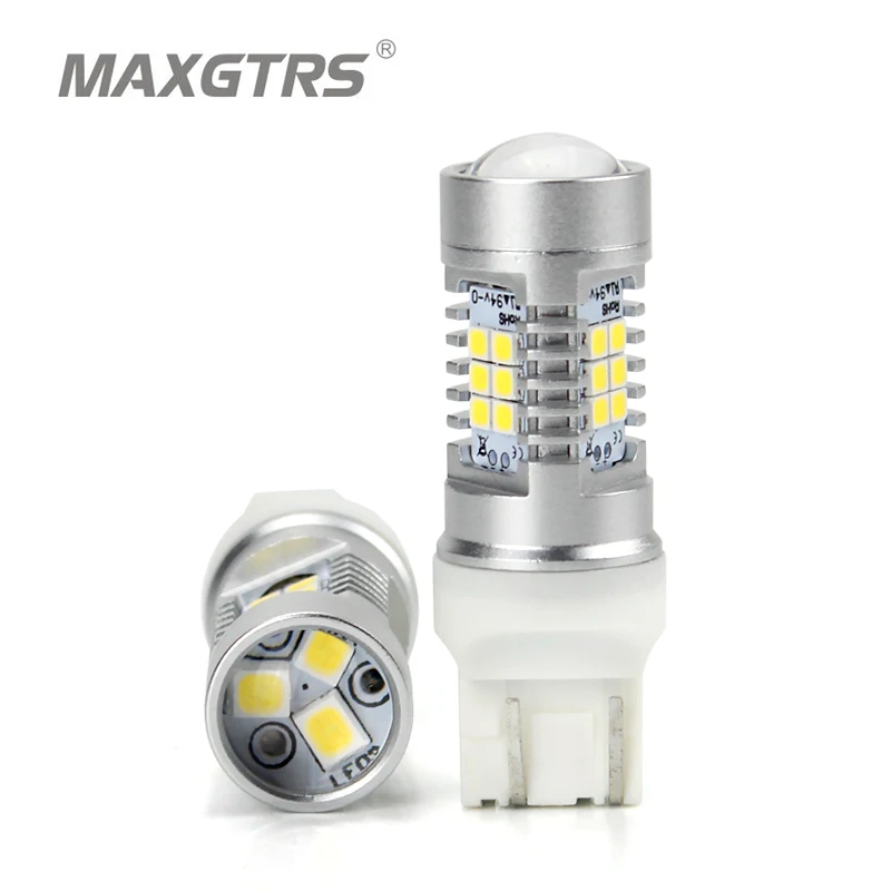 2x 7443 T20 W21 5W Warm White Reverse Stop 2835 21SMD LED Auto Turn Signal Brake