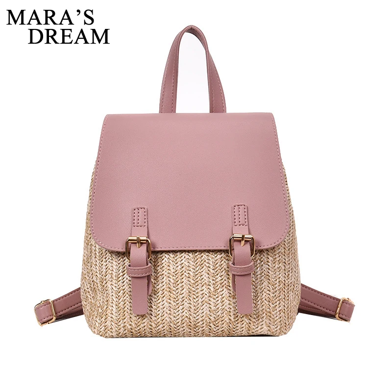 

Mara's Dream Women Small Backpack PU Leather Backpack Cute Patchwork School Bags New Girls Shoulder Bag Female Backpack