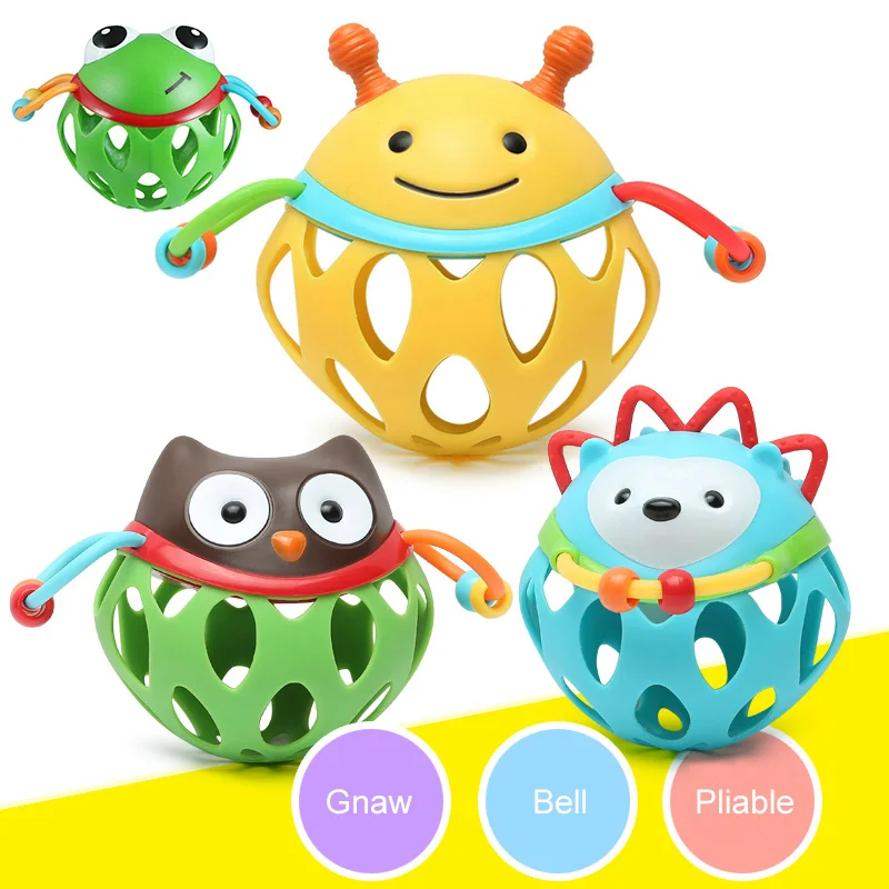 Eg /_ Dessin Abeille Souple Coloré Bébé Hochet Balle Clochette Éducatif Dents