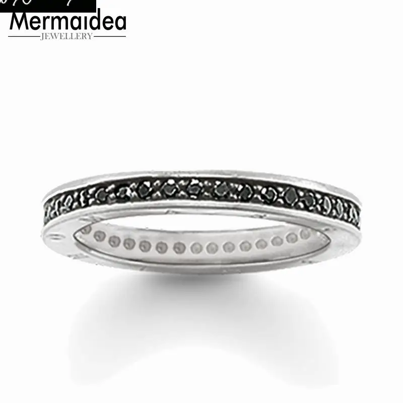 

Eternity Ring Classic Black with Zircon Wedding Ring Nice 925 Silver Jewelry Gift for Women Super Deal Wholesale