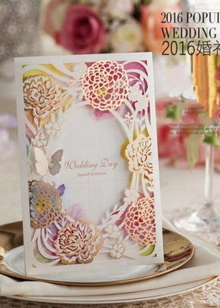 floral party invitations promotion shop for promotional floral Laser cut flower wedding font b invitation b font cards with envelope Customized font b floral floral party invitations promotion shop for promotional floral,Laser Cut Party Invitations