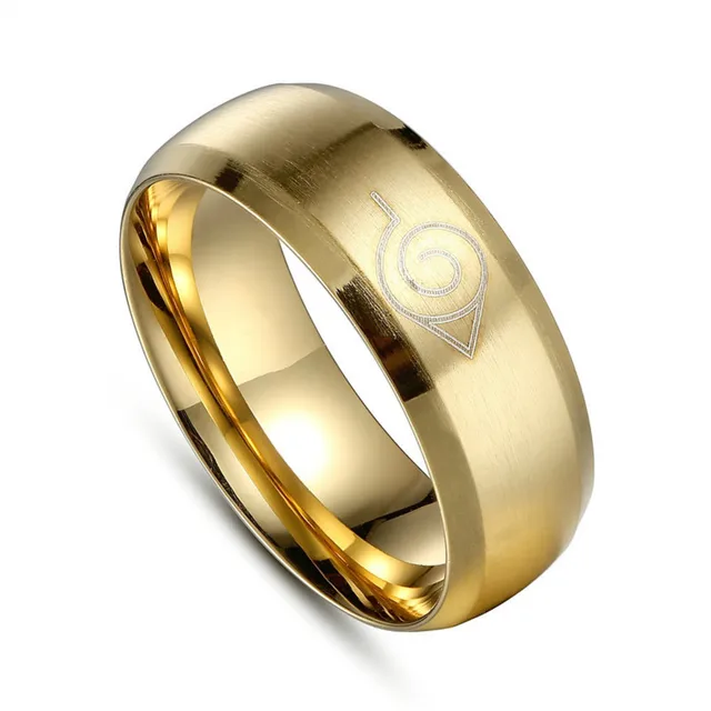 8mm brushed Naruto Konoha Male Gift Movie men's Titanium 316L Stainless Steel go 8mm brushed Naruto Konoha Male Gift Movie men's Titanium 316L Stainless Steel go