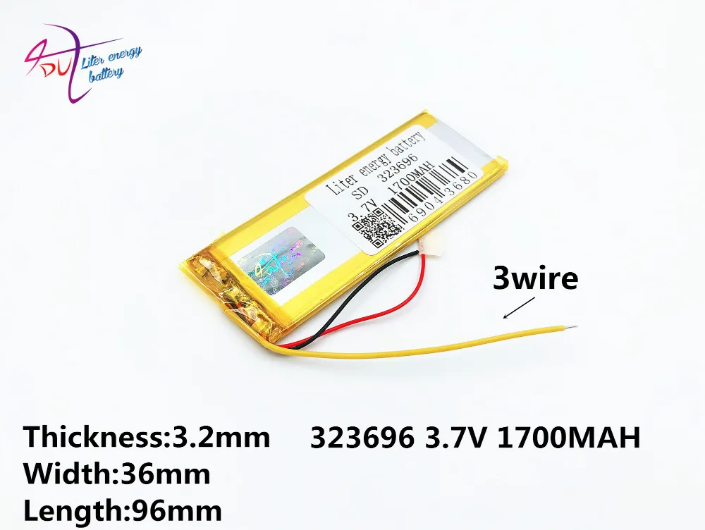 3 line 3.7V 1700mAH 323696 Liter energy battery polymer lithium ion