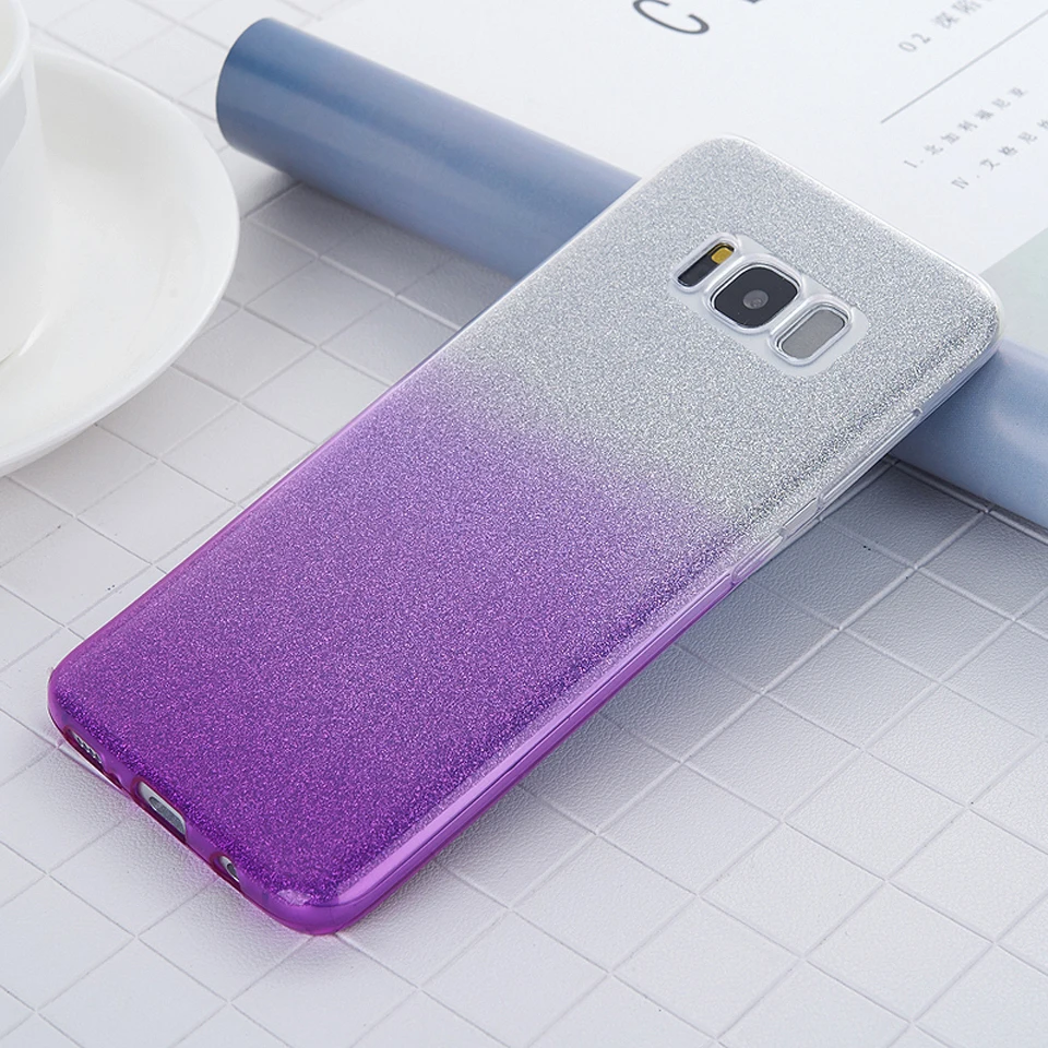 Блеск Радуга чехол для samsung Galaxy S8 плюс S9 Примечание 8 9 A5 A7 2017 J2 Pro A6 J4 J6 2018 TPU крышка