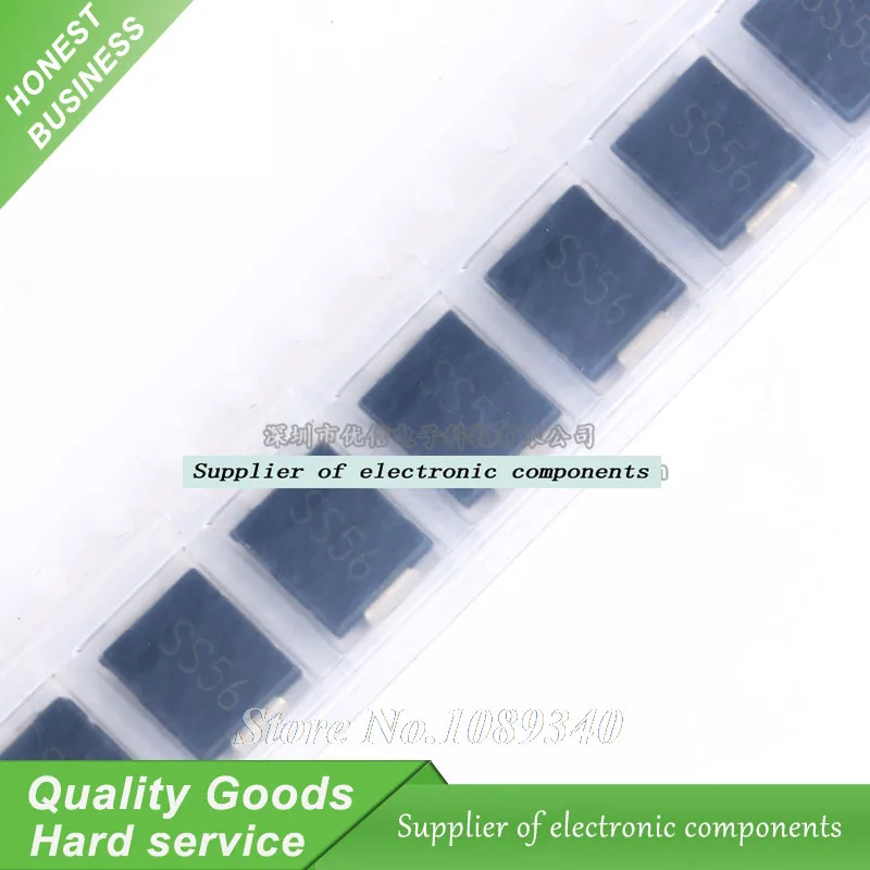 

20PCS SS56 SS56 5A 60V diode Schottky barrier diode New Original Free Shipping