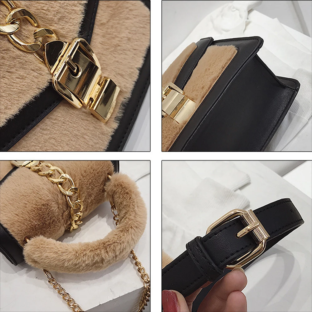 Зимние Для женщин плюшевая сумка на плечо Sac a Main модные сумки Bolsas Feminina через Torebki