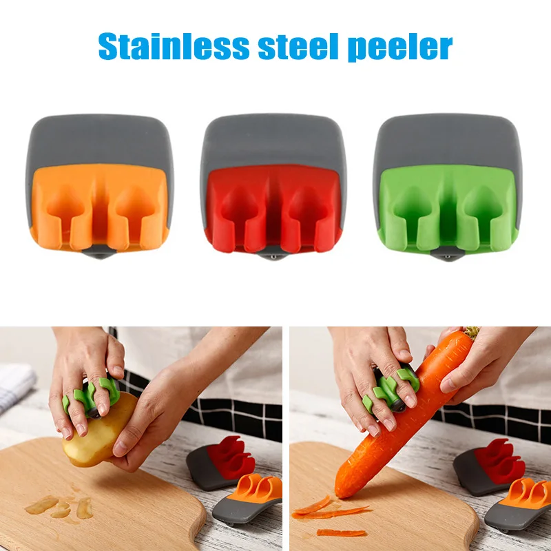 

1 Pcs Fruit Peeler Stainless Steel Lemon Fruit Slicer Double Fingers Stripping Kitchen Gadgets WXV Sale