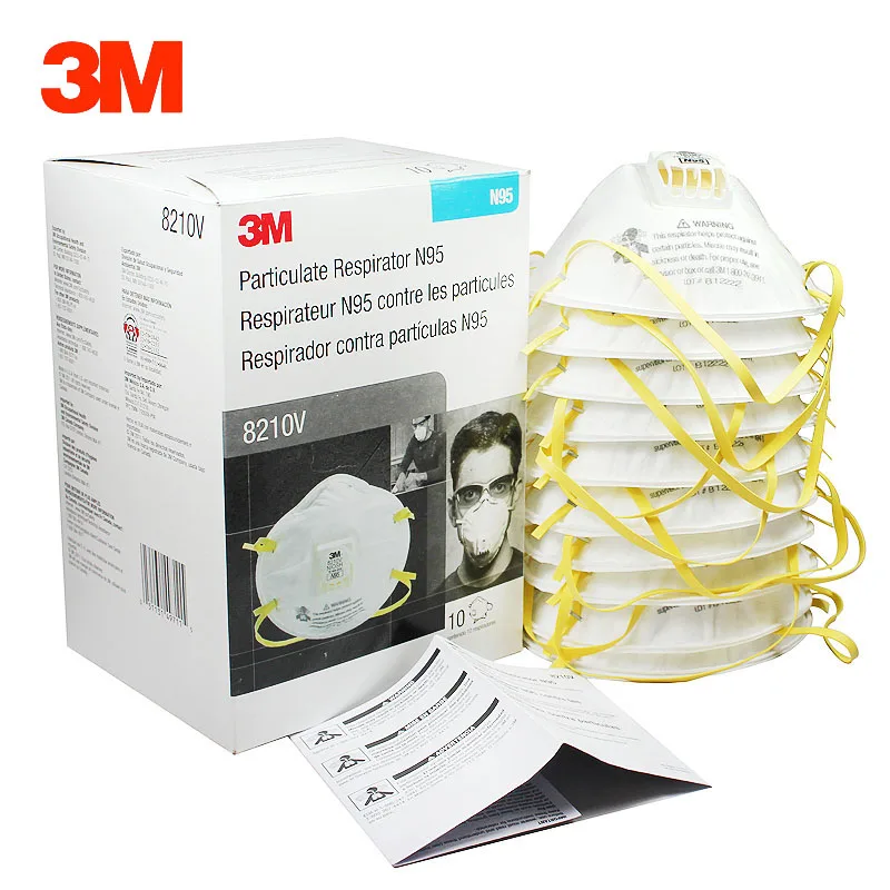 

10 pcs/box 3M 8210V N95 Particulate Respirator Dust Mask Anti-PM2.5 Industrial Anti-Dust Anti Particles Safety Breathing Masks