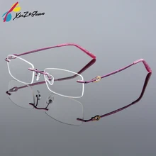 Новые высококачественные роскошные титановые деловые ультралегкие очки без оправы с широким большим лицом женские оптические очки для чтения при близорукости Armacao очки 616