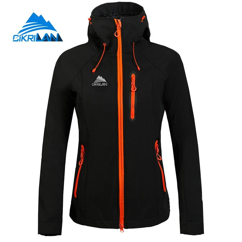 Cikrilan Womens Softshell Fleece Lining Hiking Coat Outdoor Jacket