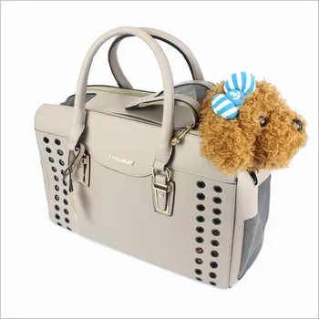 

Pet Dog Portable Leather Fashion Handbag Breathable Pet Outdoor Travel Carrier Bag For Small Dogs Cats PB750