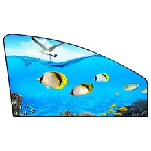 Sol do carro pala de sol do carro janela lateral protetor solar sombra escudo térmico carro magnética cortinas escalável Peixe gaivotas 80×50 cm