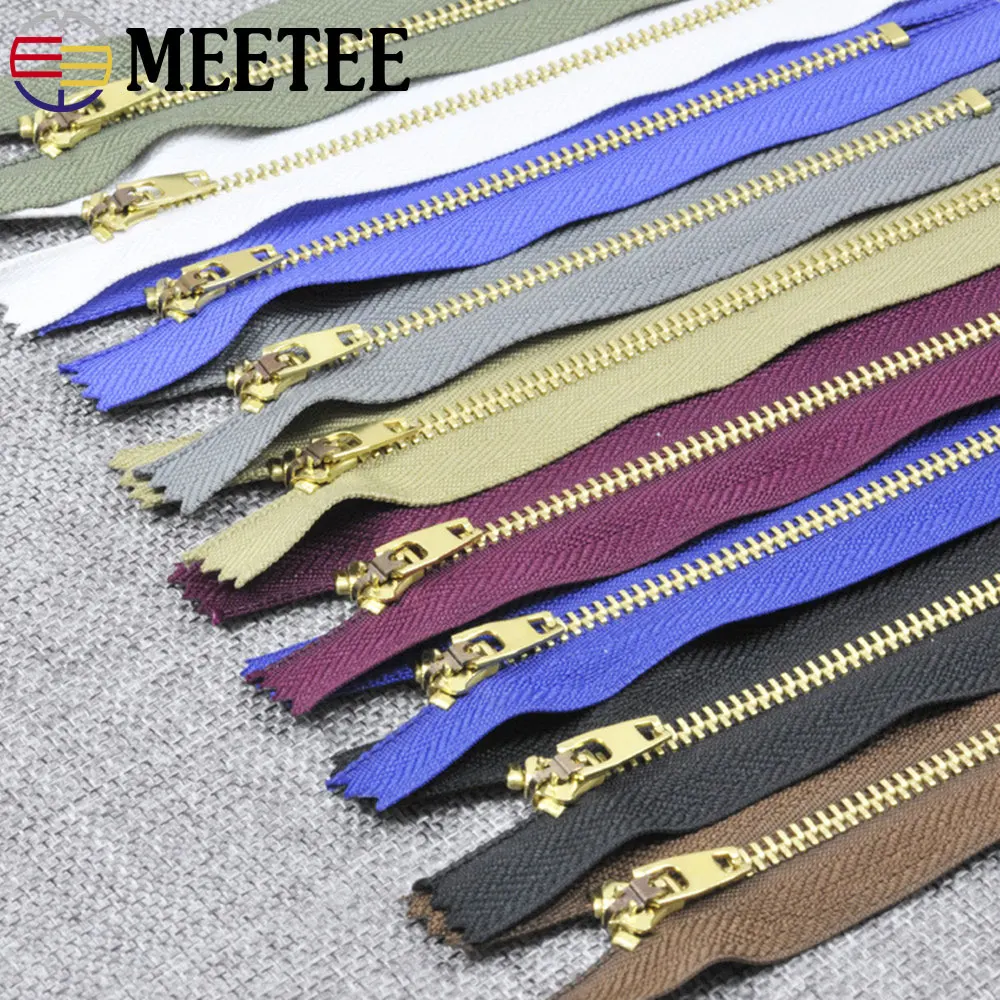 Buy 5pcs MEETEE No 3 brass teeth metal zipper for