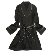 Женская женственная шелковая ночная сорочка, нижнее белье, ночное белье, ночной халат, летняя сексуальная Женская свободная Пижама, комплект одежды 40al05