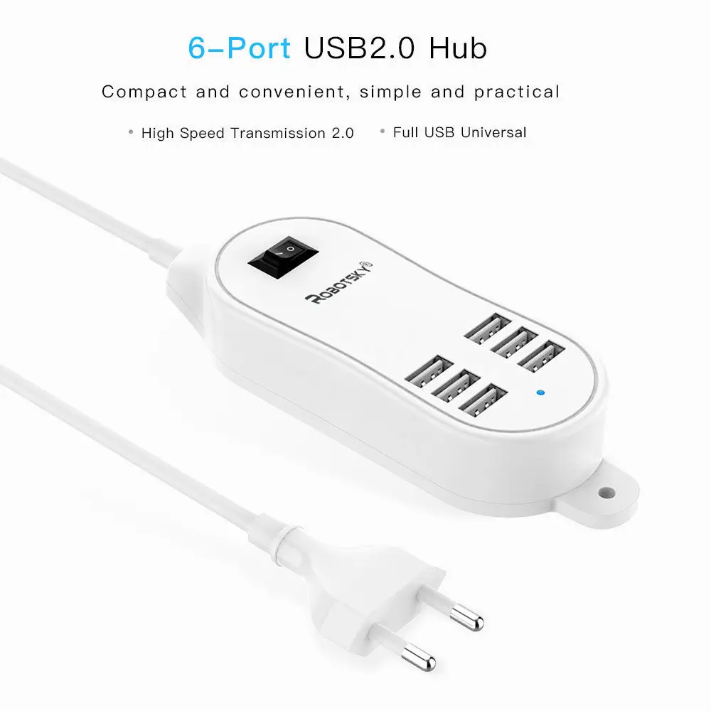 

Mobile Phone Wall Charger 5A for Apple Xiaomi Multi-port 6 Ports USB Fast Charging Plug-in Mobile Phone Accessories US/EU Plug