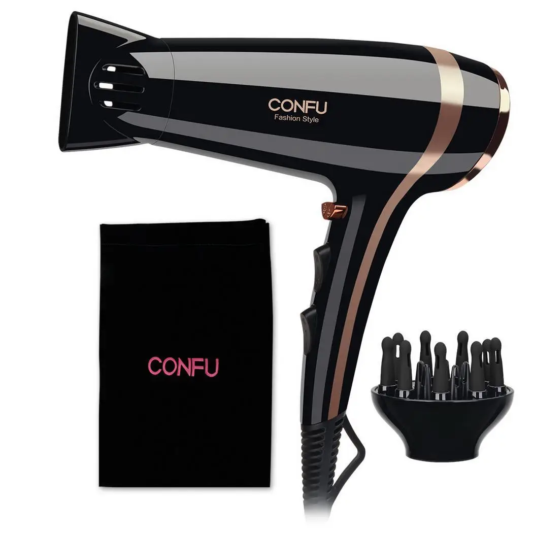 

2200W Powerful Professional Salon Hair Dryer Negative Ion Electric Hairdryer Hot/Cold Wind With Removable Filter Cover Black