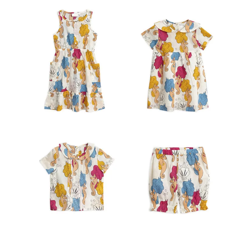 

BOBOZONE 2019ss Seahorse beige blouse dress for kids boys girls baby tops