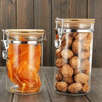 

New Arrival Useful Glass Bottles Sealed Cans Storage Cans of Whole Grains Ferment Bottle Milk Candy Nut Jar High Quality