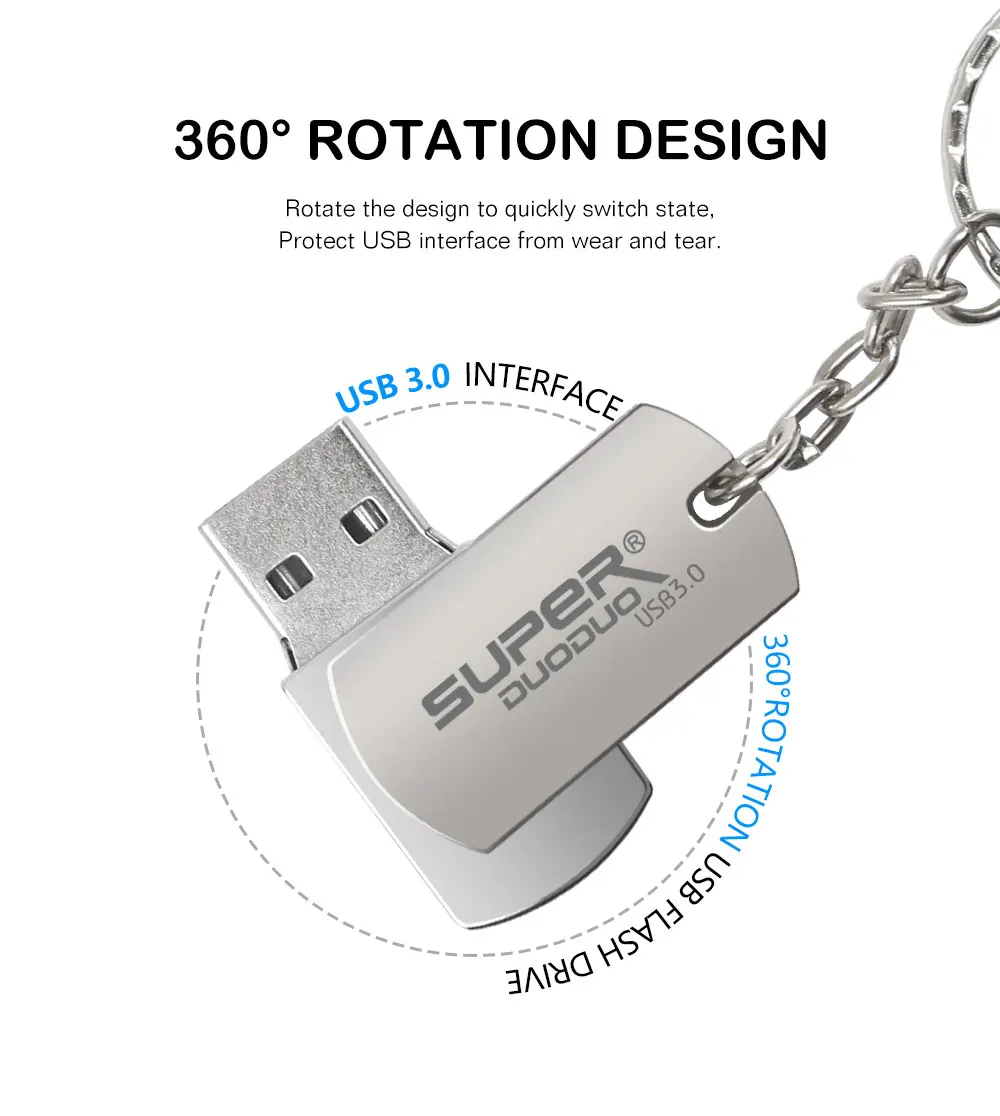 USB флеш-накопитель 3,0, металлическая цепочка для ключей, Usb флешка, высокоскоростной флеш-накопитель 128 ГБ, 64 ГБ, 32 ГБ, 16 ГБ, 8 ГБ, Micro USB флешка, более 10 шт., бесплатный логотип на заказ