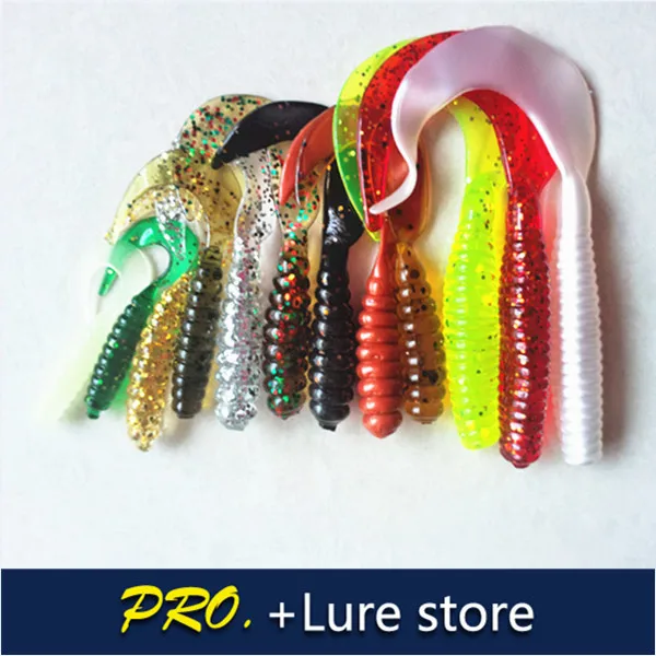 

Free shipping 200pcs 4cm 5cm 6cm 8cm all kinds of artificial worm grub screw fishing lures soft worm grub screw in fishing lure