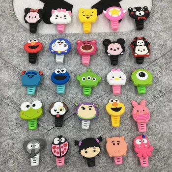 

100 packs Cartoon USB Cable Protector For iPhone Management Data Line Organizer Clip Protector Cable Winder For Samsung Huawei
