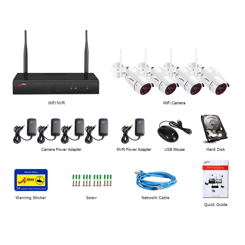  ANRAN Wireless Security Camera System 5.0MP HD H.265 NVR Kit 4PCS IP Camera Wifi CCTV Camera System - 32950793728