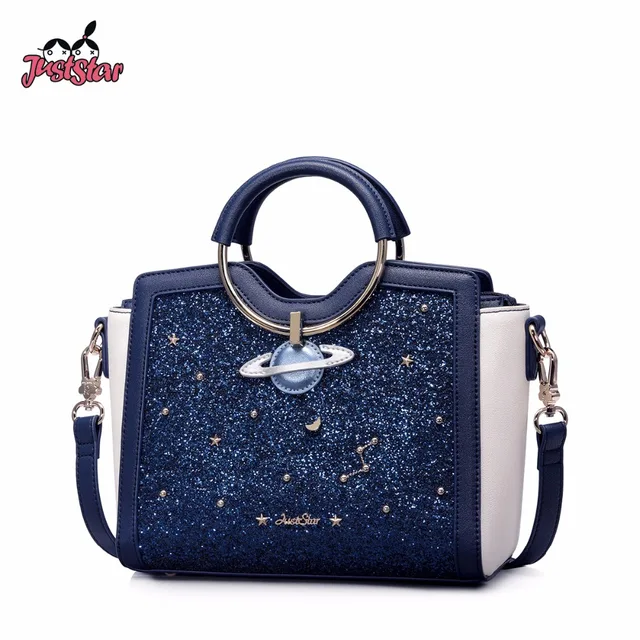 Just Star Women S Pu Leather Handbags Las Outer E Planet Tote Just Star Women S Pu Leather Handbags Las Outer E Planet Tote Bag Female Fashion Rivets