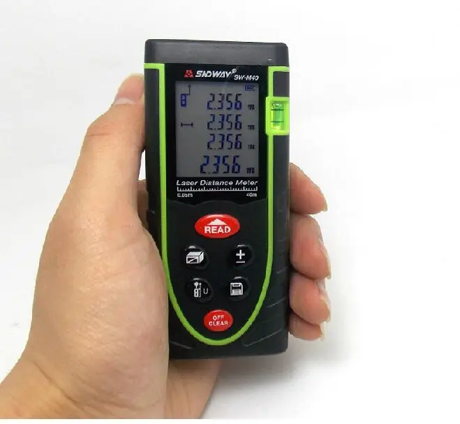 

Retail package Free Shipping RZ40 40m (131ft) Laser distance meter bubble level Rangefinder Range finder Tape measure wholesale