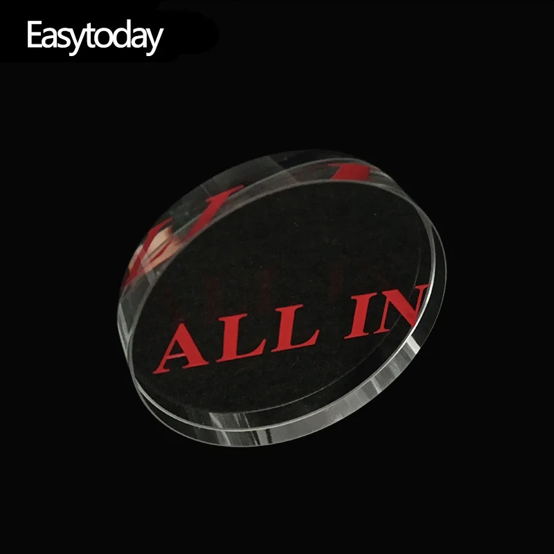 Easytoday 1Pcs Poker Chips Round All In Transparent Crystal Texas Casinos Special Accessories Red Engraving All In Typeface 1pcs lot at91sam7se256 au at91sam7se256 qfp128 microcontroller chips in stock