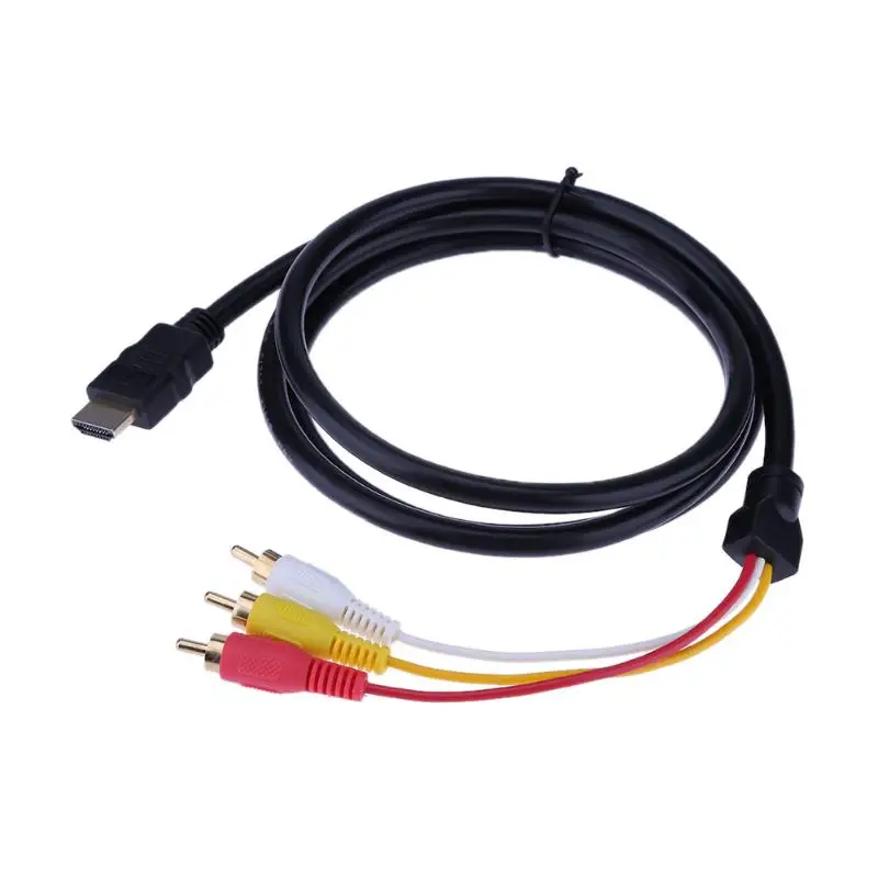 

1.5M HDMI To RCA HDMI Male to 3RCA AV Composite Male M/M Connector Adapter Cable Cord Transmitter for TV Set-Box