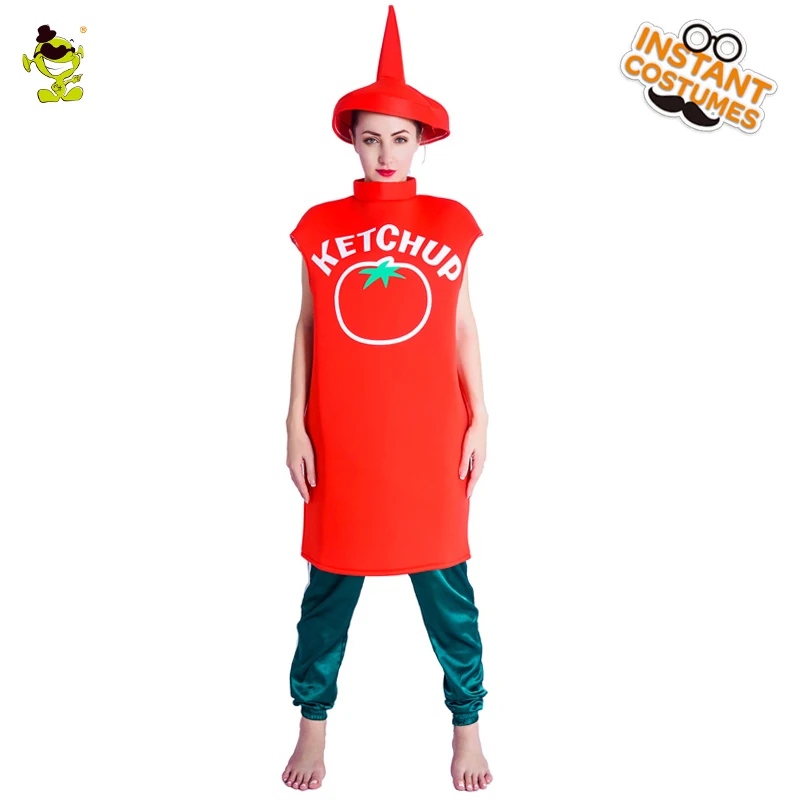 Women's Ketchup Bottle Costume Carnival Party Role Play Cartoon Outfits