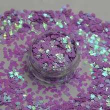 TCI05 Сердце формы Радужный перламутровый светло-фиолетовый цвета конфетти spangles блеск для дизайна ногтей DIY украшения 1 упаковка = 50 г