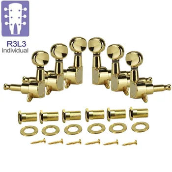 

Set of 3L3R Electric Guitar Tuning Keys Pegs Machine Heads Tuners Gold 1:15 Oval Button Guitar Parts ,Made in Korea