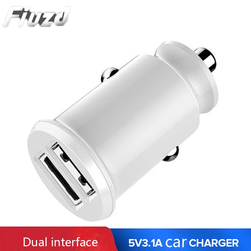 Fiuzd 5V 3.1A Metal Dual USB Car Charger for SamsungS10E S8 S9 Fast Universal Car Charger for iPhone X 8 7 6S 5S Mobile Phone Fiuzd 5V 3.1A Metal Dual USB Car Charger for SamsungS10E S8 S9 Fast Universal Car Charger for iPhone X 8 7 6S 5S Mobile Phone