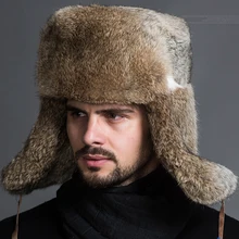 Zima mężczyźni Bomber Hat ciepłe zagęścić Faux Fur Earflap rosyjski czapki męskie Leifeng wiatroszczelna śnieg kask narciarski czarny brązowy 2020 nowy