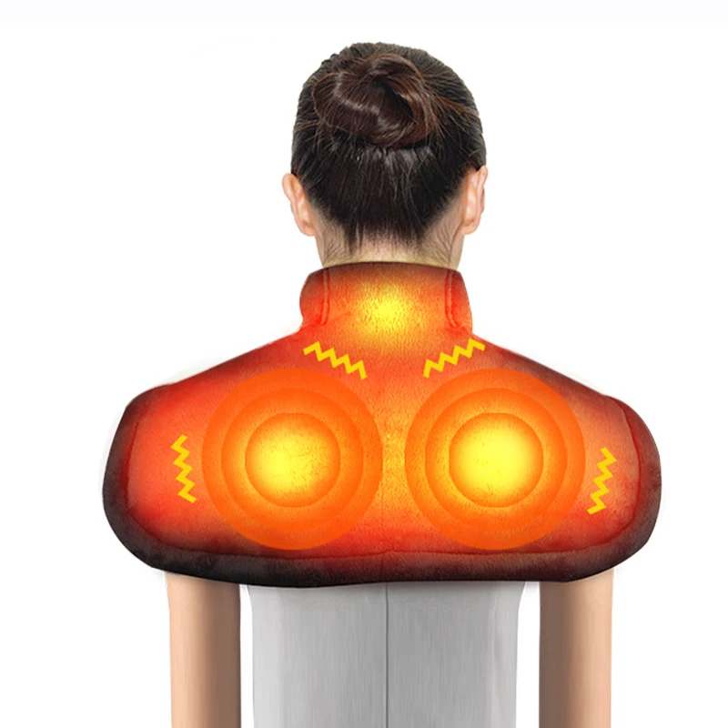 Electric Heating Vest Shoulder Back Massage Pad Far Infrared