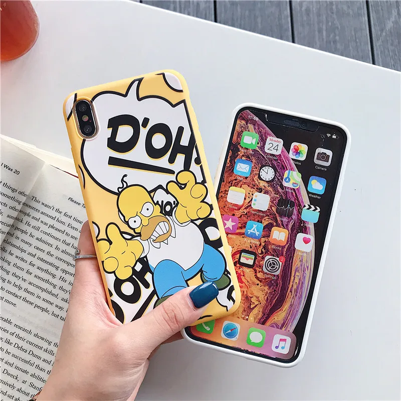 Забавный мультяшный чехол Homer J. Simpson для iPhone 6, 6s, 7, 8 Plus, X, XR, XS, MAX, Модный милый мягкий силиконовый чехол для телефона