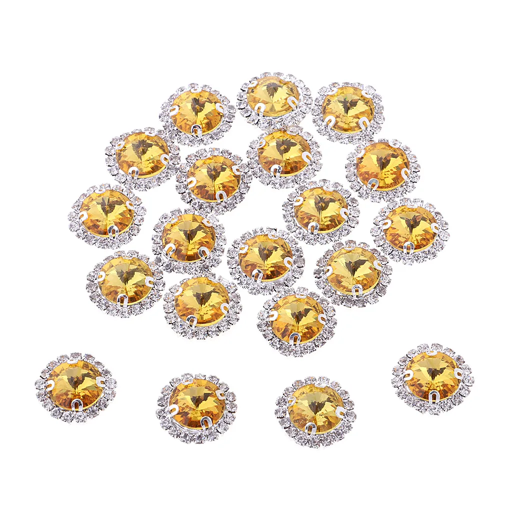 20Pcs Glass Rhinestone Sewing On Clothes Wedding Dress DIY Fashion Rhinestone Decoration Sticker Sewing Accessories