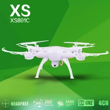 YUKALA 2.4G 6 Axis Gyro Headless Mode RC Quadcopter RTF RC Helicopter with 2.0MP HD Camera XS801 RC drone vs x5sc free shipping