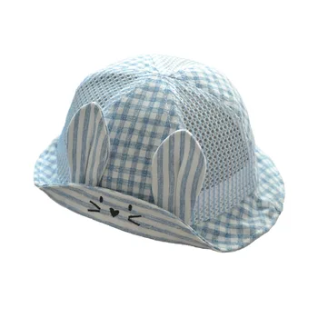 

HOT 6-18 months rabbit ears baby Boy girl basin cap folding infant fisherman hat summer young children kid sunshade cap 2MZ53