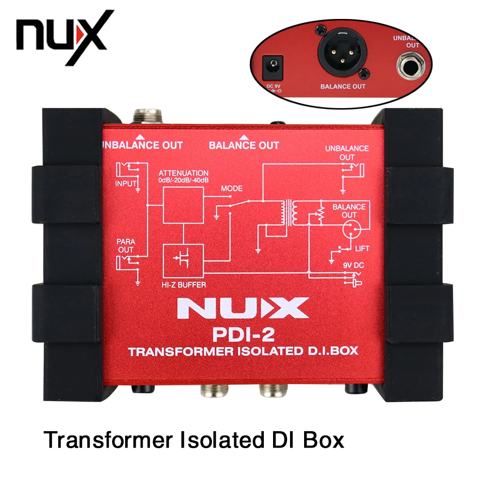 NUX PDI 2 Isolated DI Box Audio Box Electric Guitar Bass Direct