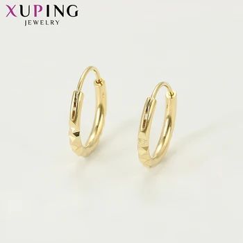 

Xuping Fashion Hoop Earring for Women Light Yellow Gold Color Plated New Design Pattern Trendy Jewelry Gift 98032